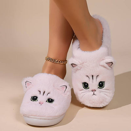 Warme Zachte Dames Pantoffels Met Schattige Kattenprint