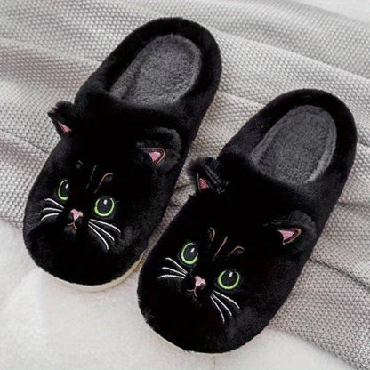 Warme Zachte Dames Pantoffels Met Schattige Kattenprint