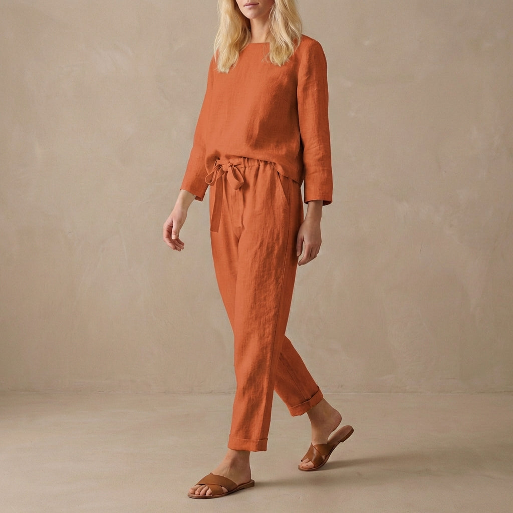 Comfortabele Dames Loungewear Set Met Losse Top En Broek