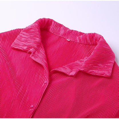 Valeree | Statement Plissé Co-ord Set met Losvallende Pasvorm