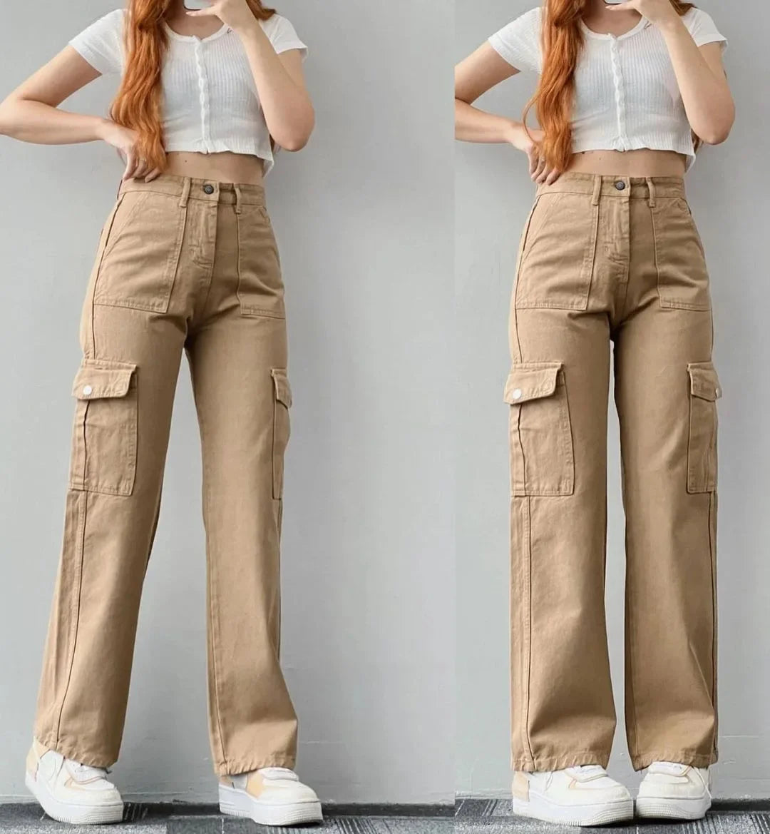 Perfect High Waist Cargo Jeans | Comfortable Fit