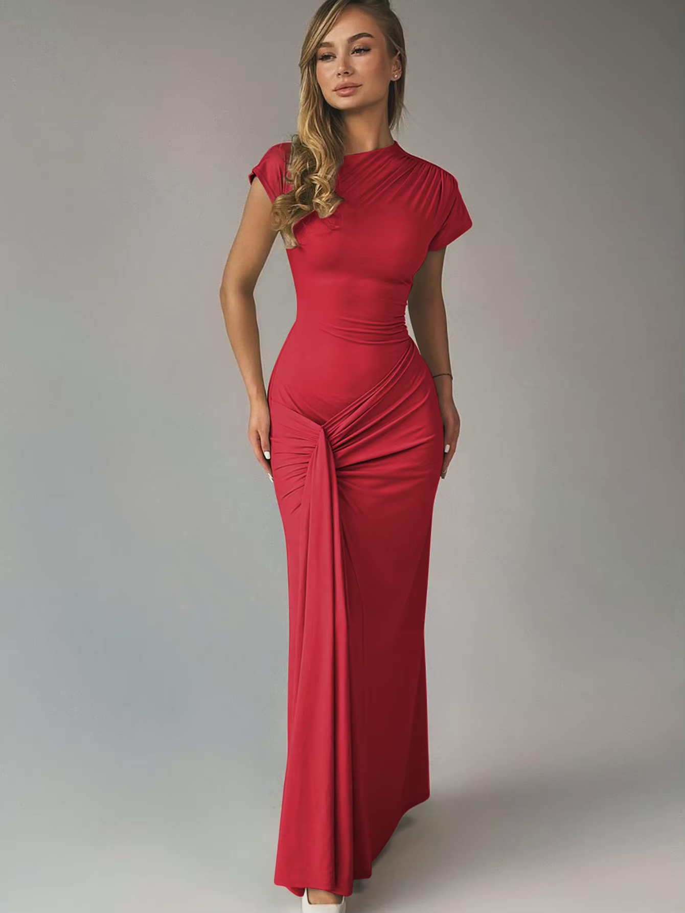 Nicki | Elegante Gedrapeerde Maxi Jurk