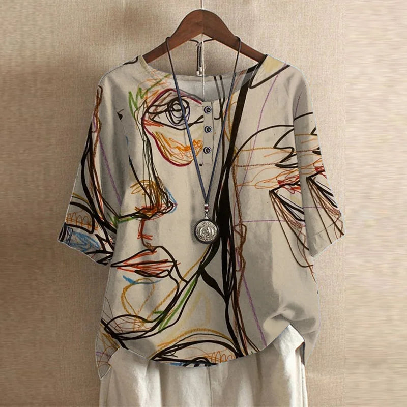 Anya | Floral Print Oversized Blouse for Women