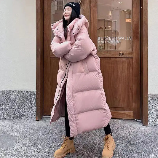 Lange Oversized Dames Puffer Jas met Capuchon