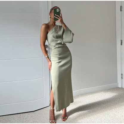 Lela | One-Shoulder Maxi-Jurk