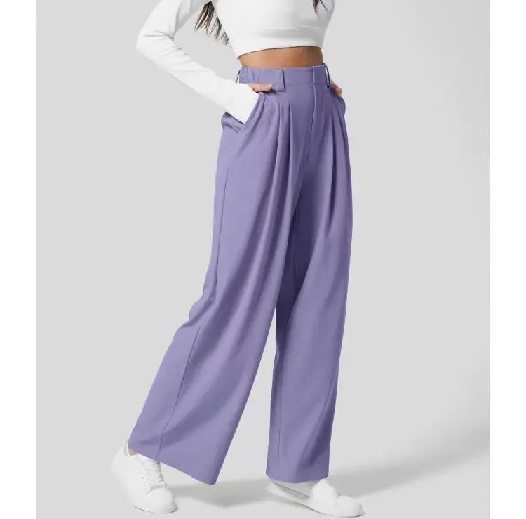 Noelle | Elegante Wijde Plooi Dames Broek