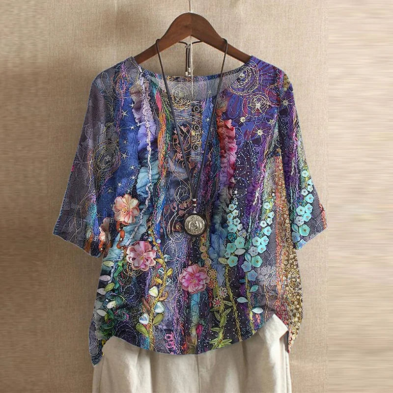 Anya | Floral Print Oversized Blouse for Women