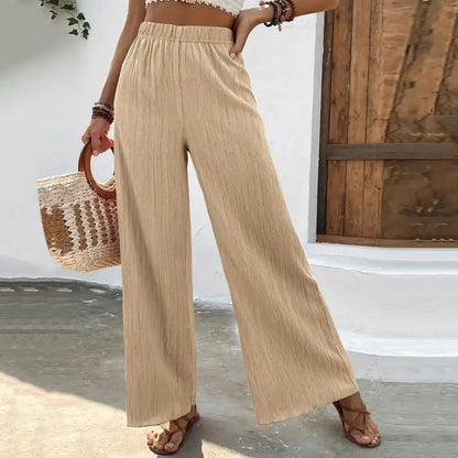 Cady | Zomerse Wijde Broek met Luchtige Textuur