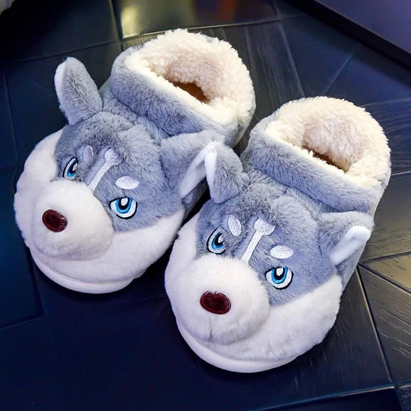 Warme Zachte Vrouwen Pantoffels Met Husky Print