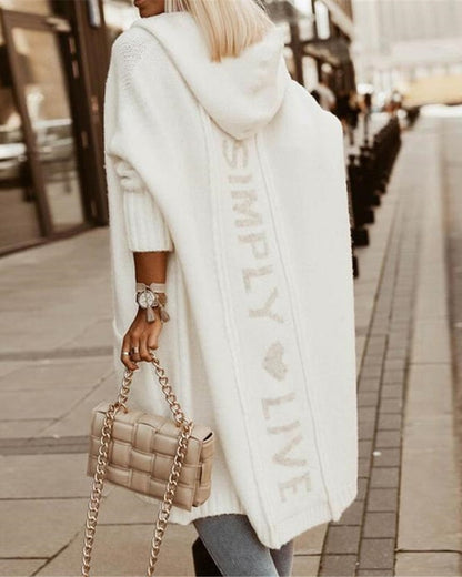 Oversized Lang Dames Vest met Capuchon en Print