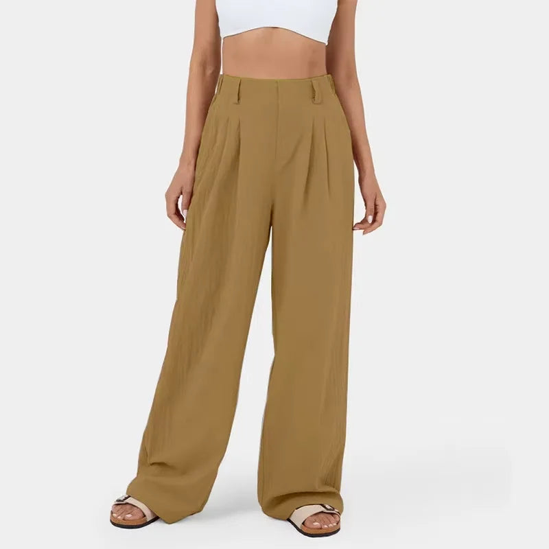 Noelle | Elegante Wijde Plooi Dames Broek