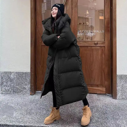 Lange Oversized Dames Puffer Jas met Capuchon