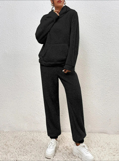 Zachte Dames Teddy Loungewear Set Met Hoodie