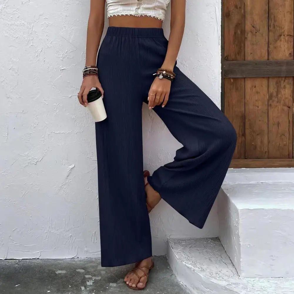 Cady | Zomerse Wijde Broek met Luchtige Textuur