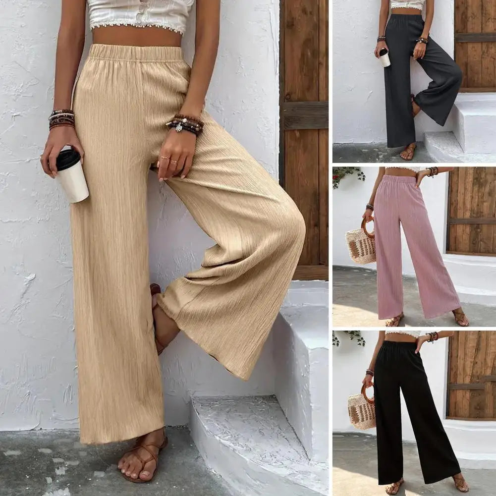 Cady | Zomerse Wijde Broek met Luchtige Textuur