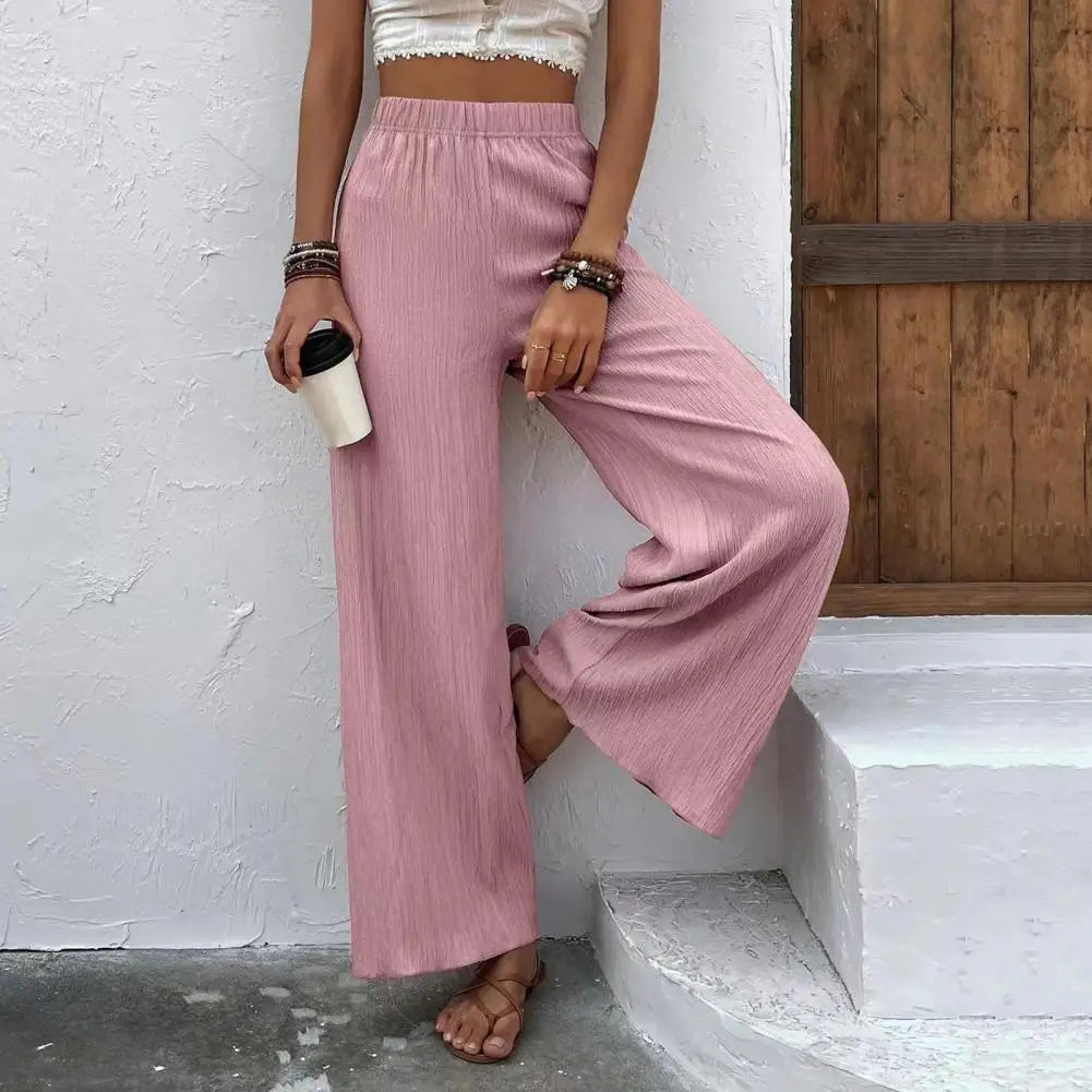 Cady | Zomerse Wijde Broek met Luchtige Textuur