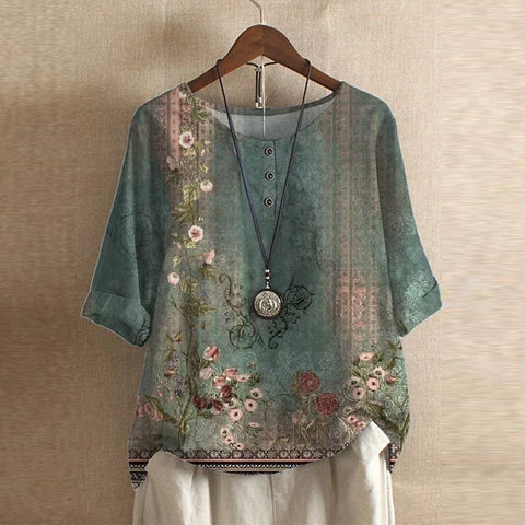 Anya | Floral Print Oversized Blouse for Women