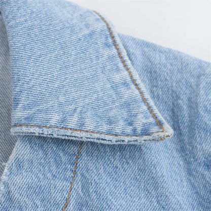Annemie | Lichtblauwe Denim Jurk - Mini