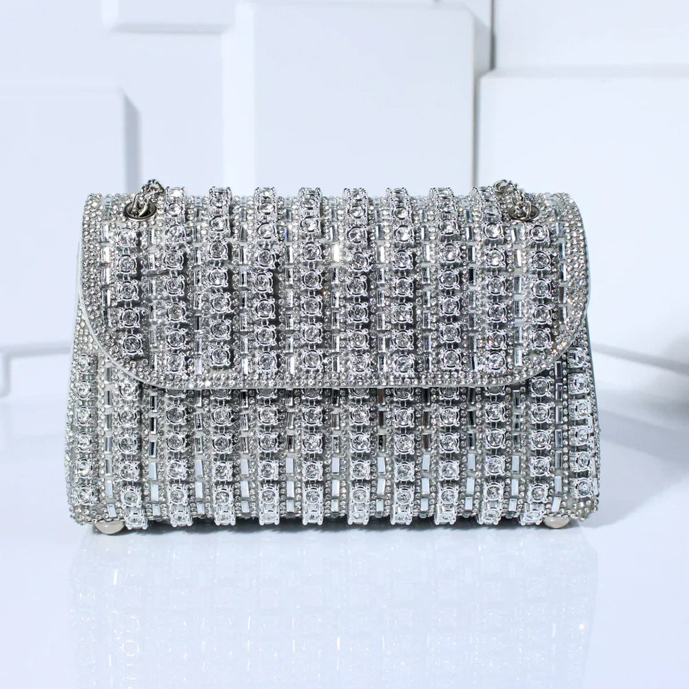 Tadea | Statement Shoulder Bag with Rhinestone Mosaic