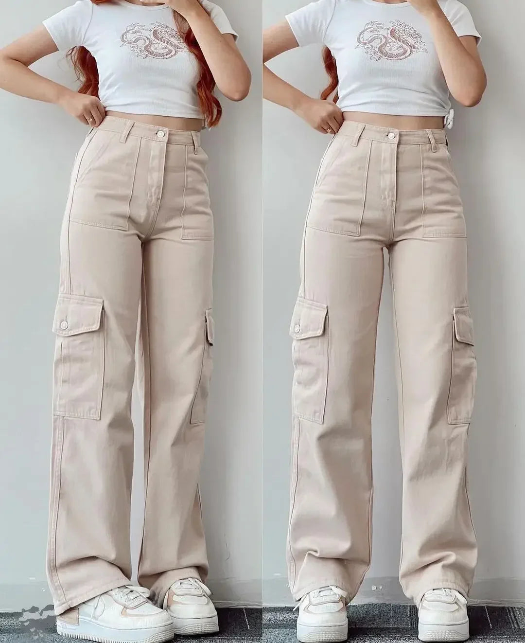 Perfect High Waist Cargo Jeans | Comfortable Fit