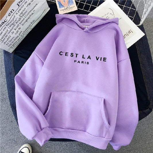 Oversized Trendy Dames Hoodie met Print en Buikzak