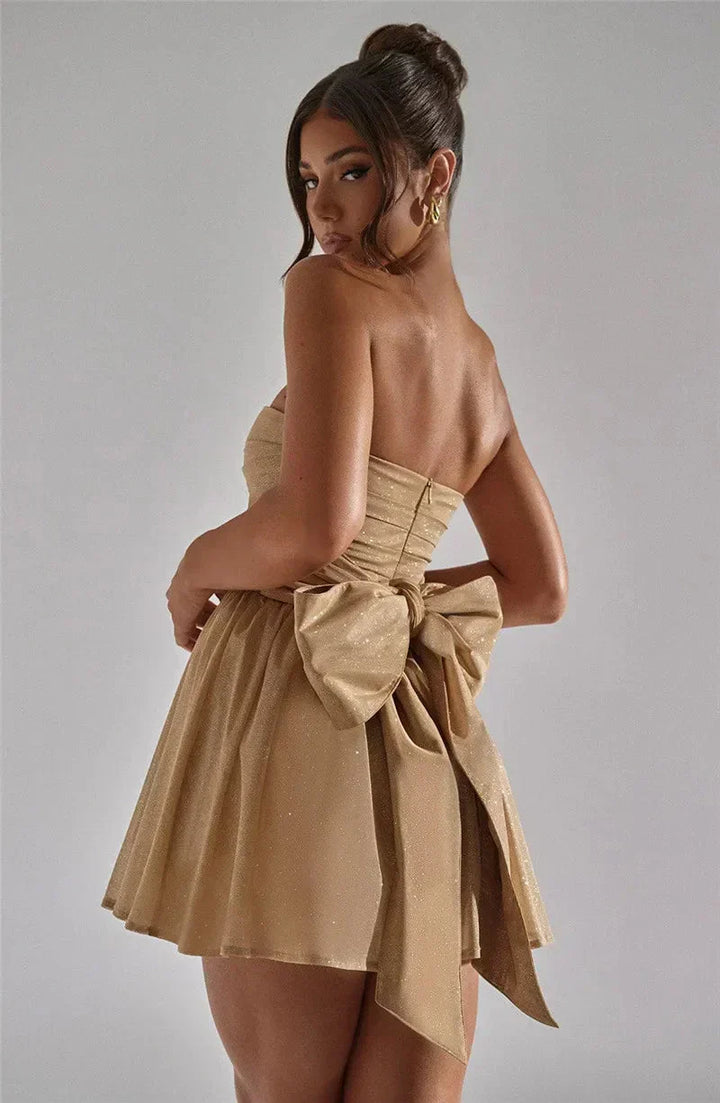 Lien | Strapless Glitter Jurk