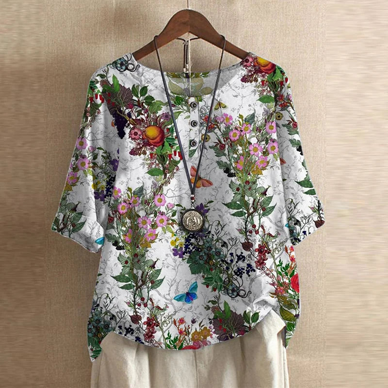 Anya | Floral Print Oversized Blouse for Women