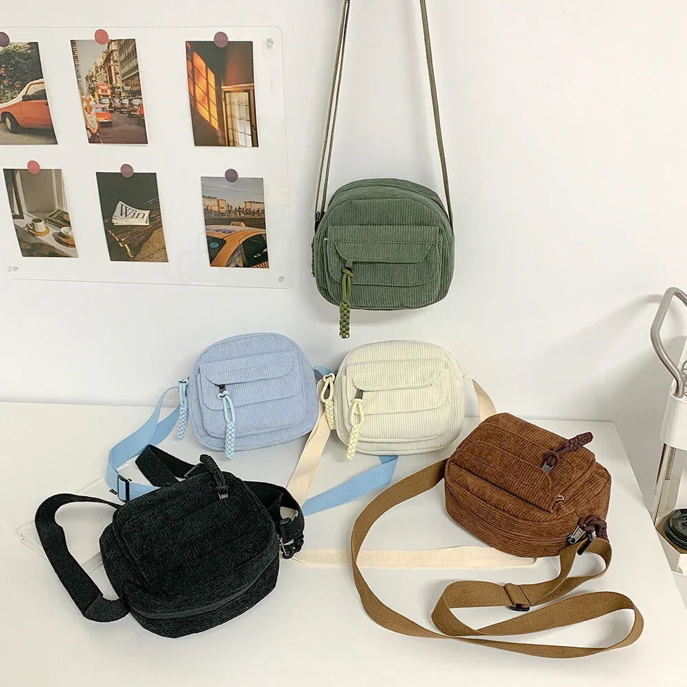 Geanna | Compacte Ribstof Schoudertas