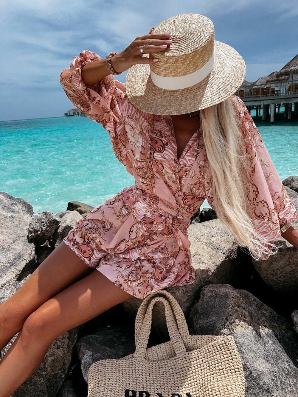 Irene | Chiffon Playsuit met Tropische Print
