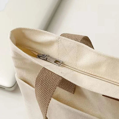 Leola | Minimalistische Canvas Schoudertas met Dubbele Vakken
