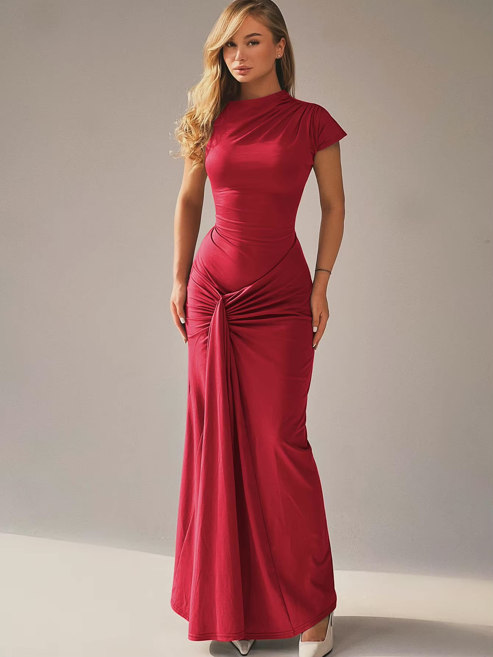 Nicki | Elegante Gedrapeerde Maxi Jurk