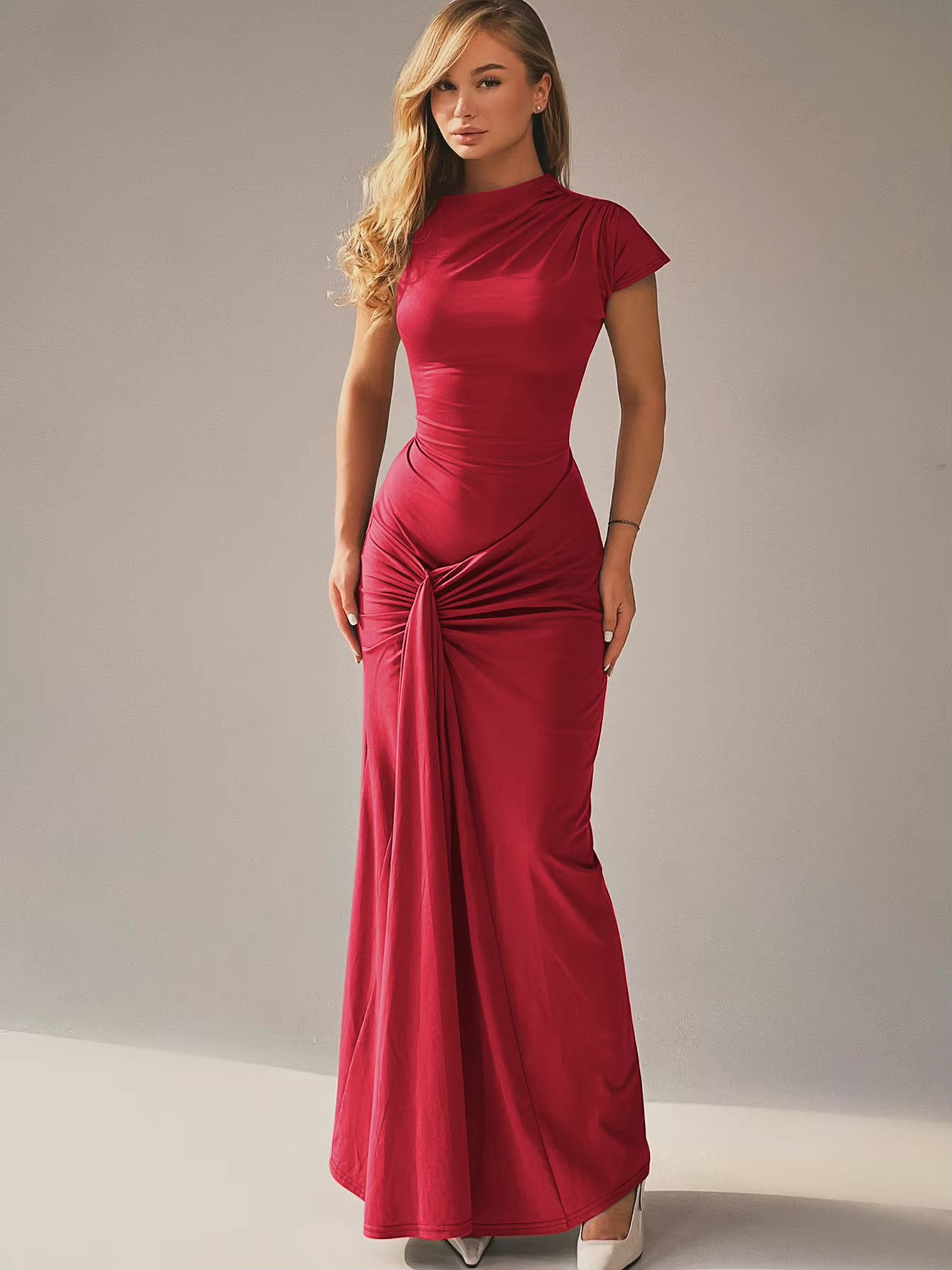 Nicki | Elegante Gedrapeerde Maxi Jurk