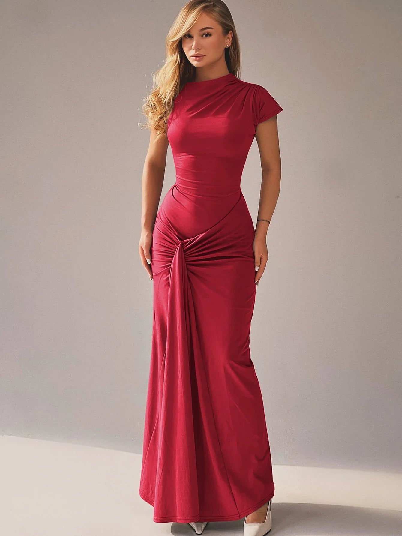 Nicki | Elegante Gedrapeerde Maxi Jurk