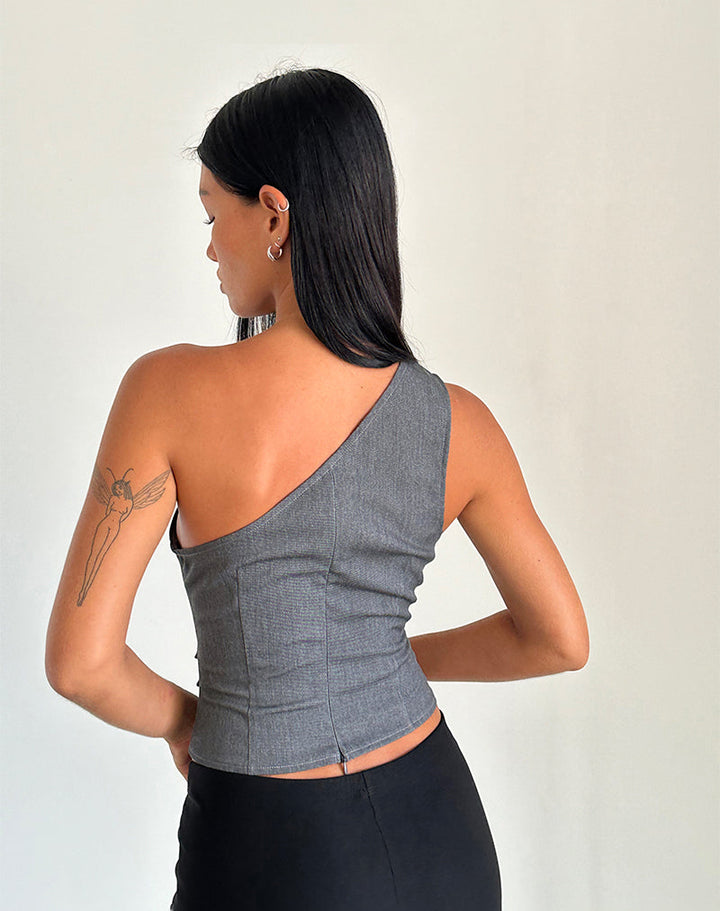 Janella | Top asymétrique avec ceinture à la taille