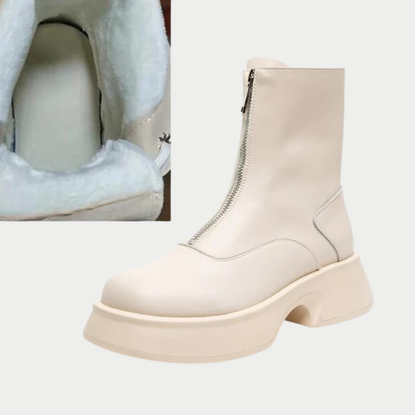 Stijlvolle Dames Enkellaarsjes met Rits en Warme Voering