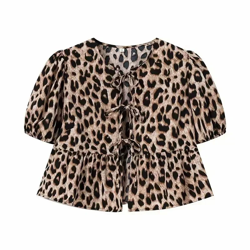 Allegra | Pofmouwen Top met Strikdetail voor Dames