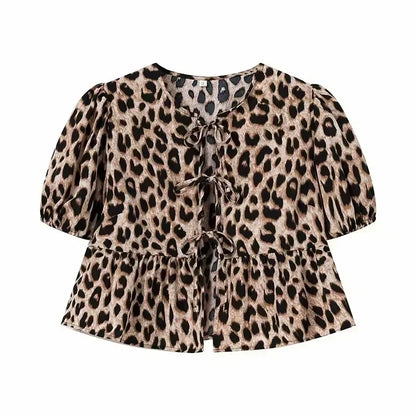 Allegra | Pofmouwen Top met Strikdetail voor Dames