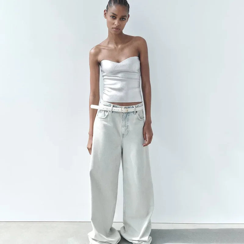 Feestelijke Strapless Top voor Vrouwen Met Comfortabele Fit