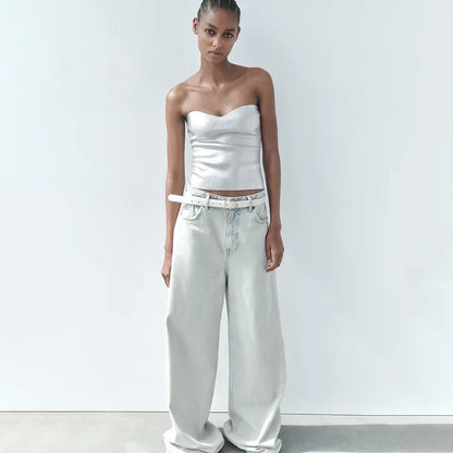 Feestelijke Strapless Top voor Vrouwen Met Comfortabele Fit