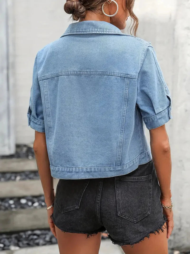 Trendy Stijlvolle Dames Denim Jack Met Knopen