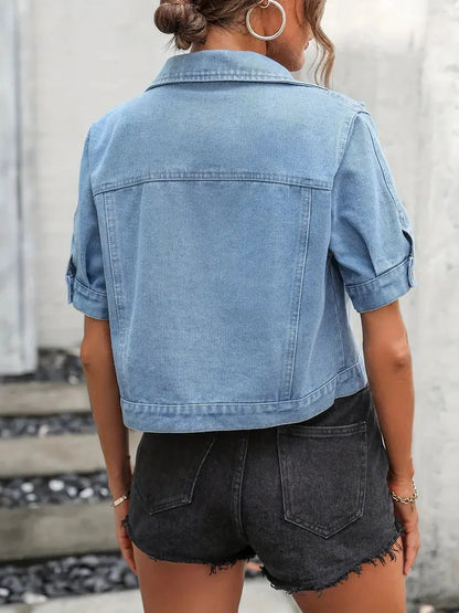 Trendy Stijlvolle Dames Denim Jack Met Knopen