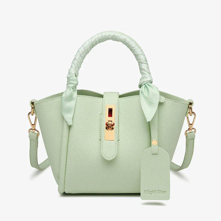 Tery | Luxe Handtas met Sjaaldetail en Gouden Sluiting