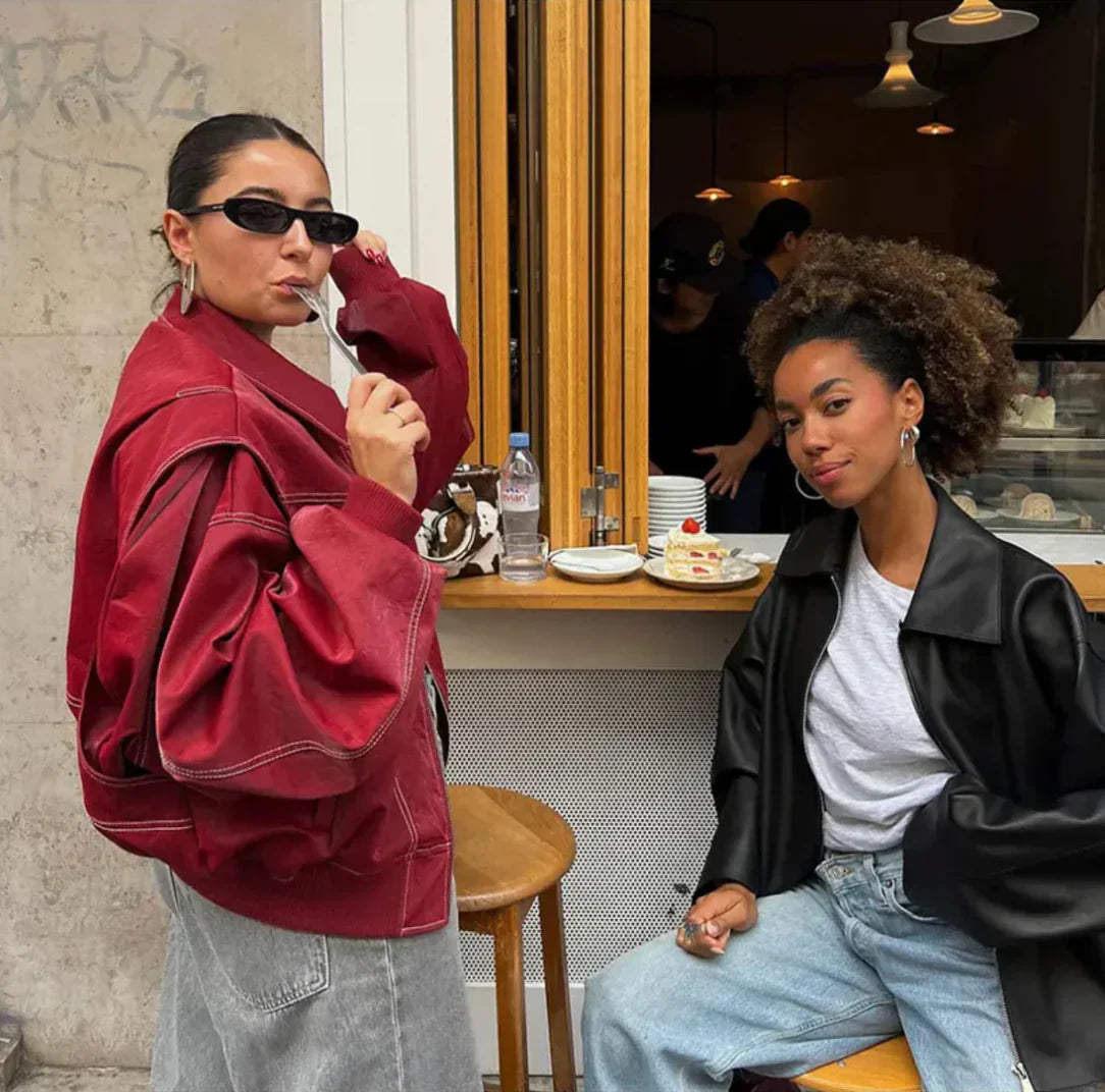 Anne | Trendy Oversized Leren Jas