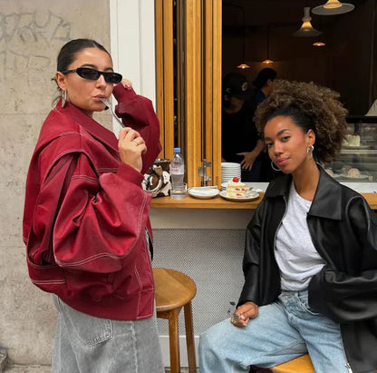 Anne | Trendy Oversized Leren Jas