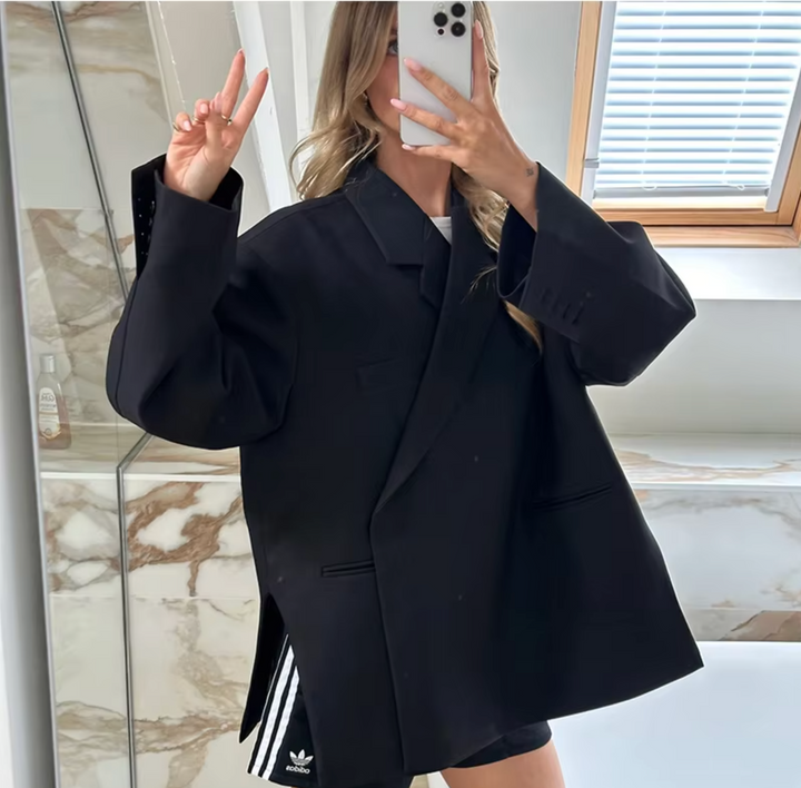 Trendy Oversized Women's Blazer with Long Fit