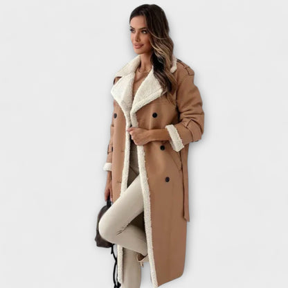 Luxe Warme Dames Lange Winterjas met Teddy Voering