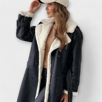 Luxe Warme Dames Lange Winterjas met Teddy Voering