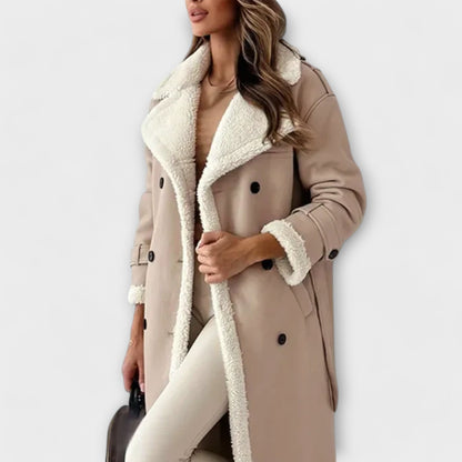 Luxe Warme Dames Lange Winterjas met Teddy Voering