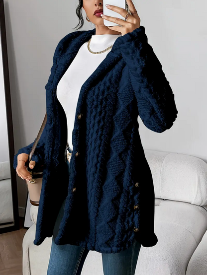 Oversized Gebreid Dames Teddy Vest met Capuchon