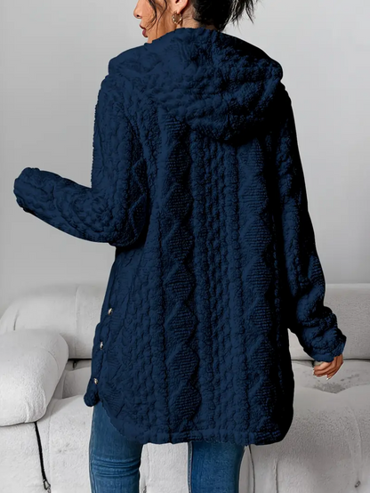 Oversized Gebreid Dames Teddy Vest met Capuchon